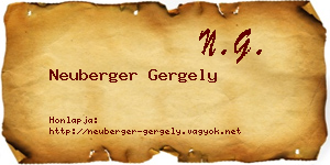 Neuberger Gergely névjegykártya